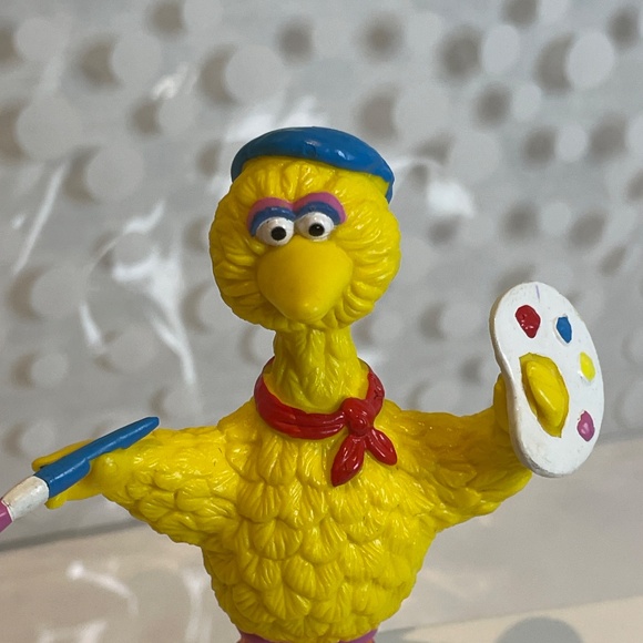 💕3 for $10- Vintage Sesame Street Big Bird 🎨Artist Painter Figure - Picture 2 of 6